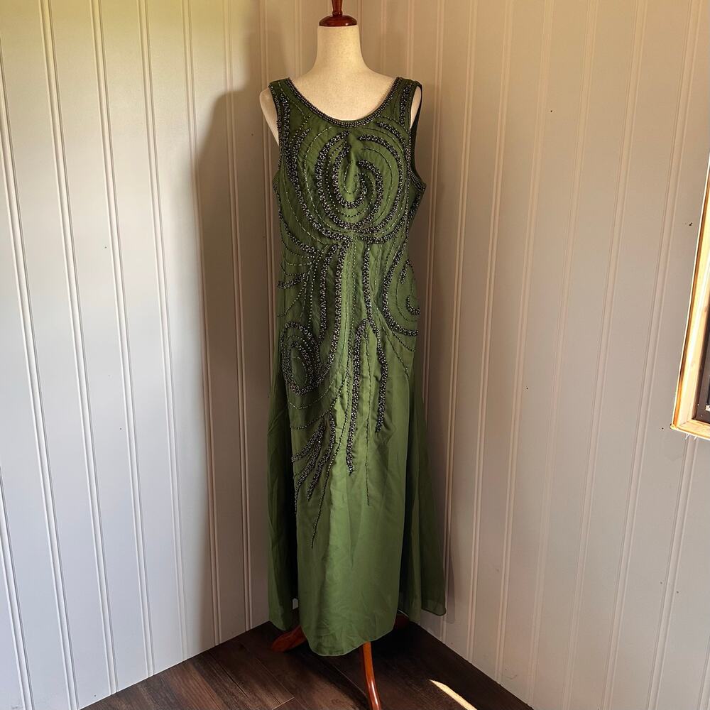 Vintage Y2K Fairy Green Maxi Dress Set M